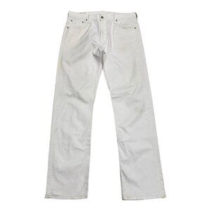 LEVIS 569 White Denim Casual Designer Straight Leg Jeans Mens 34x36